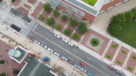 Drone-Over-Streets-of-Baltimore-Downtown