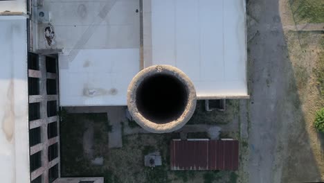 Straight-down-view-of-a-smoke-stack-at-the-cotton-mill-for-releasing-steam-from-the-engine-in-McKinney-Texas