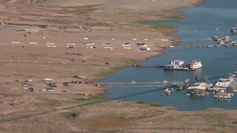 Long-shot-of-Hemenway-Harbor-in-Lake-Mead-Nevada