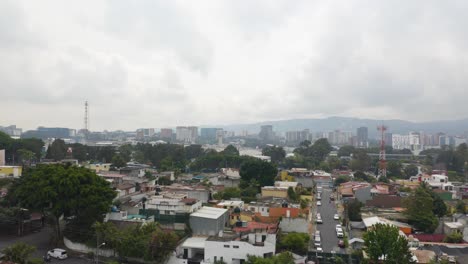 Drone-footage-was-taken-of-Guatemala-City,-the-country's-capital-and-a-stunning-metropolis-in-Central-America