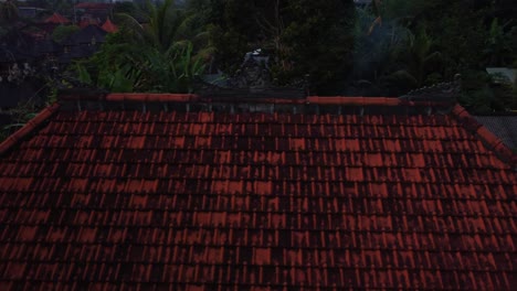 Aerial-view-of-clay-house-roof-in-tropical-village