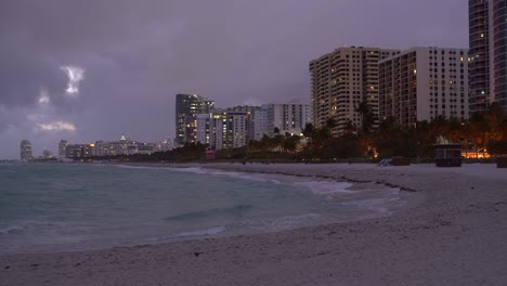 Before-the-storm-from-the-beach-in-Miami,-Florida