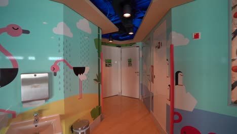 Kids-restroom-with-the-design-of-flamingo-theam-1