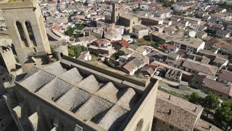 Dragon-Back-Roof-of-the-St-Saturnino-Church-in-Artajona,-Navarra
