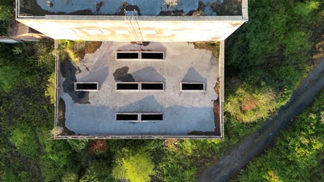 Slow-birds-eye-view-of-a-disused-coal-mining-building
