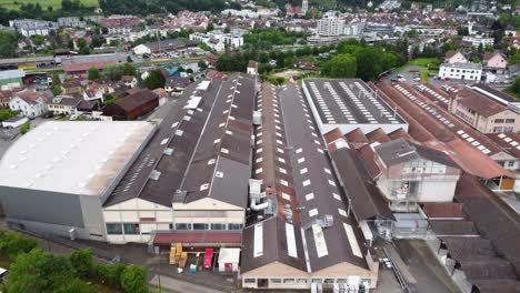 Drone-shots-of-Laufen-city-in-Switzerland,-UHD