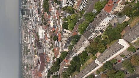 Vertical-drone-shot-of-Dortmund-city-in-North-Rhine-Westphalia,-Germany