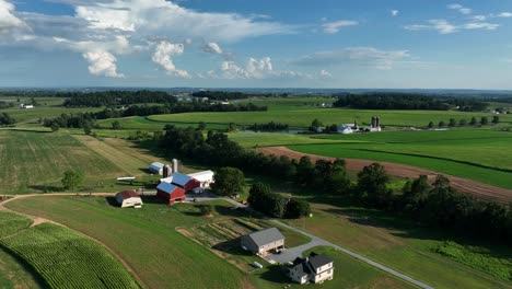Lancaster-County-Pennsylvania-aerial-of-farmland