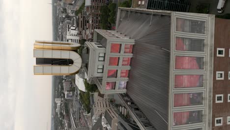 Vertical-social-media-video-of-the-U-Tower-in-Dortmund-city,-Germany