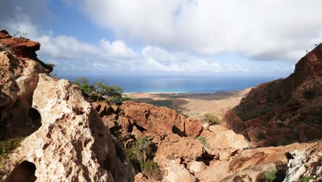 Lapso-De-Tiempo-Hermosa-Vista-Del-Océano-índico-Desde-La-Isla-De-Socotra,-Yemen