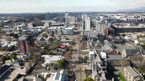 Drone-Volando-Al-Centro-De-La-Ciudad-De-Christchurch