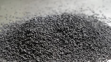 Pile-of-Raw-Black-Sesame,-Close-Up-1