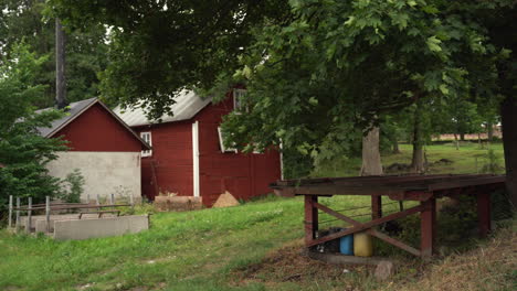 Static-shot-of-a-windy-farm-landscape