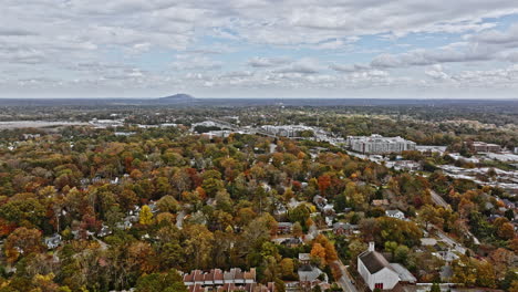 Atlanta-Aerial-v742-flyover-Decatur-residential-housing-neighborhood-capturing-beautiful-golden-foliage-trees-and-stone-mountain-landscape-during-fall-season---Shot-with-Mavic-3-Cine---November-2021