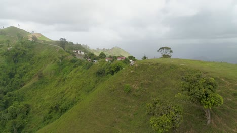 Aerial-landscape-craft-house-for-planting-top-of-mountain,-el-jarillo-Venezuela