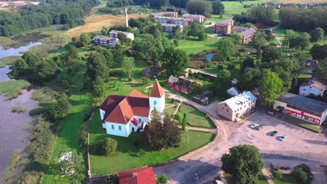 Aerial-View-of-Alsunga-Village-in-Summer,-St