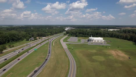An-aerial-view-of-several-long-roadways-on-a-beautiful-day