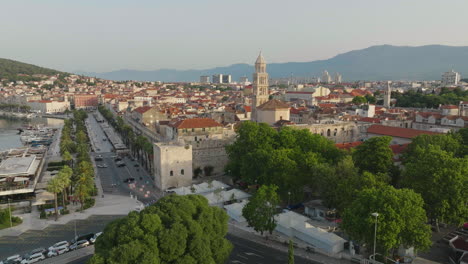 AERIAL-Shot-of-the-city-of-Split-in-Croatia,-Europe-23