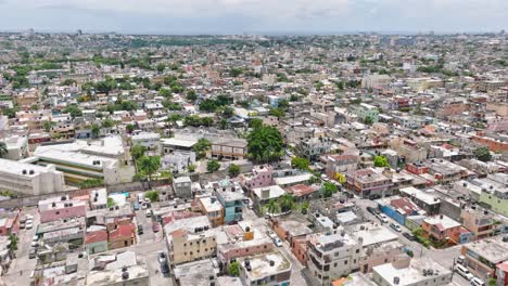 Aerial-flyover-beautiful-city-of-Ensanche-SimÃ³n-BolÃ­var-District-in-Santo-Domingo,Dominican-Republic