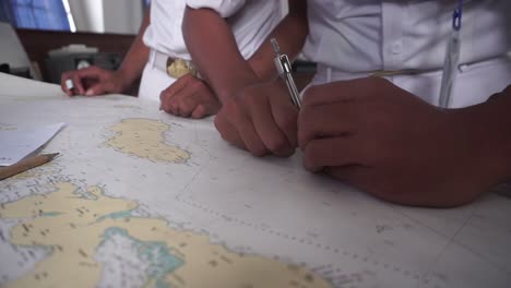 Student-study-Navigation-ship-chart-for-building-a-sailing-route