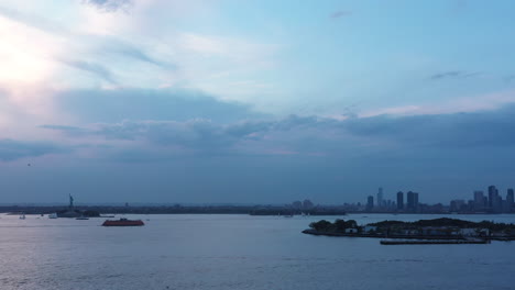 Dusk-settling-short-of-Staten-Island-Ferry-and-the-Statue-of-Liberty-in-the-distance