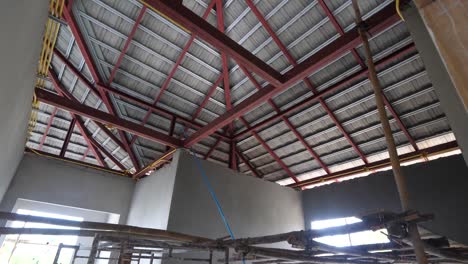 Factory-Roof-Structure,-Pipeline,-Nobody