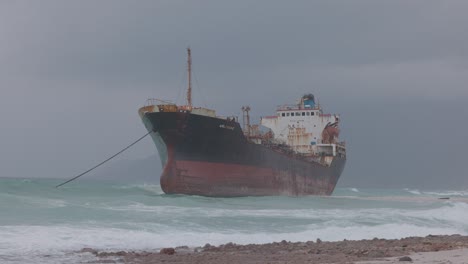 A-shipwreck-on-the-sandbar-of-Socotra-Island-in-the-rough-Indian-Ocean