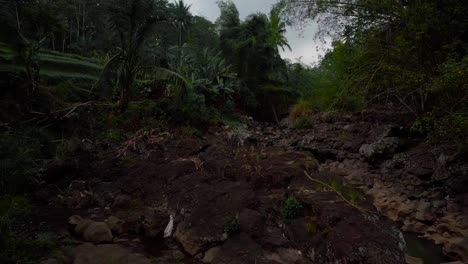 Drone-view-of-rocky-river-with-dry-water