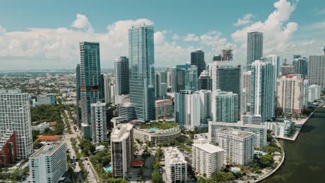 Brickell-Downtown-Miami-aerial-drone-video-summer-sunny-day