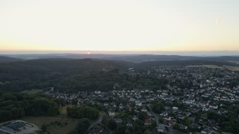Slow-Rotating-Aerial-Shot-Of-Braunfels-At-Sunset