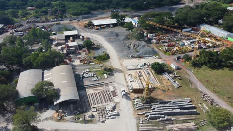 Aerial-Top-View-Of-Huge-Cement-Industry-Manufacturing-Area,-Paraguay