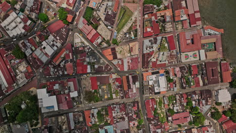 Panama-City-Aerial-v110-vertical-flyover-casco-antiguo-historic-district-capturing-vibrant-colonial-houses-built-with-red-tiled-roofs-and-narrow-streets---Shot-with-Mavic-3-Cine---April-2022