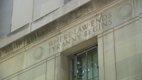WHERE-LAW-ENDS-TYRANNY-BEGINS-SIGN-ON-DOJ-DEPARTMENT-OF-JUSTICE-BUILDING
