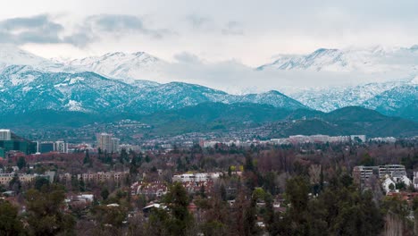 Aerial-Time-lapse-of-the-Andes-mountain-range-in-Santiago-of-Chile-on-a-cloudy-day