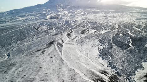 Spectacular-view-of-Mount-Ruapehu-active-volcano-during-winter-time