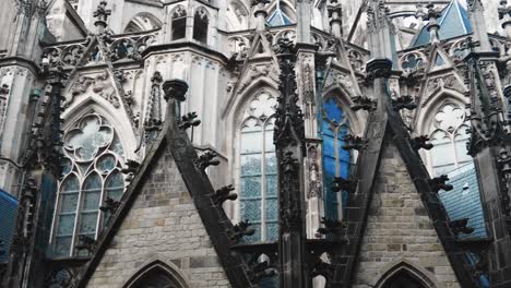 Close-up-grim-gothic-cathedral-in-the-center-of-'s-Hertogenbosch-The-Netherlands