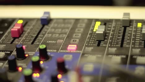 Music-mixing-desk-in-a-recording-studio-with-digital-control-panel-stock-footage