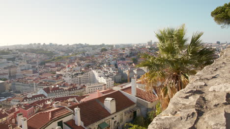 Vista-Panorámica-De-La-Ciudad-De-Lisboa-En-Verano-Bajo-El-Cielo-Azul-De-Portugal