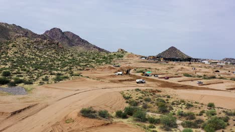 Pan-construction-site-in-the-open-Sonoran-desert,-Scottsdale,-AZ