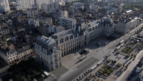 Commerce-Palace-at-Rennes-in-France.-Aerial-forward