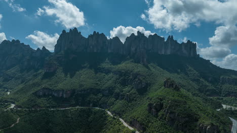 Montserrat-massif-during-summer-in-Catalonia,-Spain