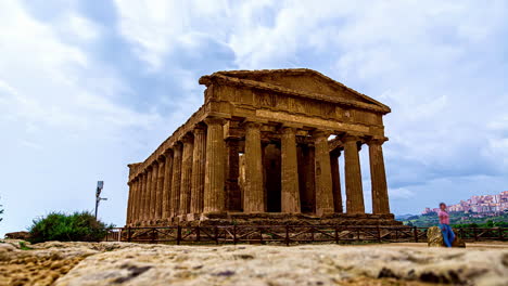Valley-of-the-Temples,-The-Temple-of-Concordia,-an-ancient-Greek-Temple-built-in-the-5th-century-BC,-Agrigento,-Sicily
