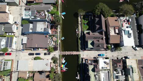 Aerial-Birds-Eye-View-Of-Venice-Canal-Historic-District