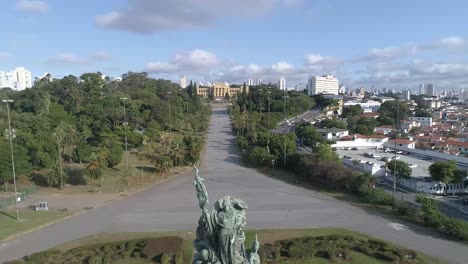 A-tilt-up-shot-of-a-monument-to-the-Independence-of-Ipiranga-monument-in-the-Independence-park