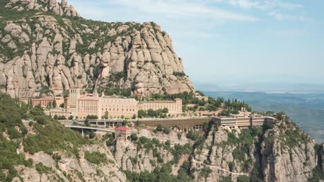 Iconic-Montserrat-Monastery-and-Museum-In-The-Mountain---Abbey-of-Montserrat-In-Spain