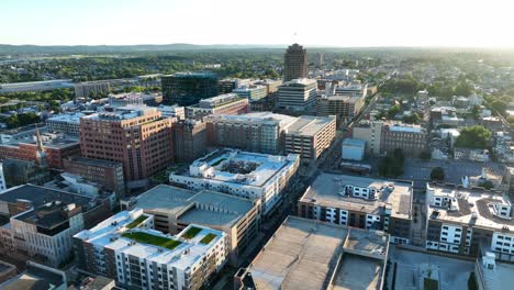 Downtown-Allentown-Pennsylvania-aerial-establishing-shot