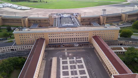 Unbelievable-aerial-view-flight-bird's-eye-view-drone
of-Tempelhof-Berlin-Germany-at-summer-day-2022