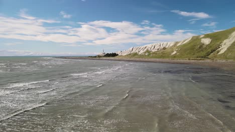 Cape-Cambell-Leuchtturm-Aussichtspunkt-Und-Beliebtes-Wahrzeichen,-Neuseeland---Luftdrohne