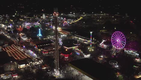 Aerial-View-Of-The-Largest-Annual-Fair-At-Washington-State-In-Puyallup,-United-States