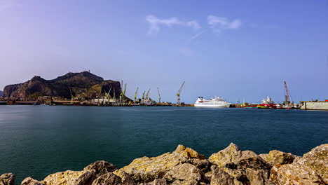 Port-of-Palermo,-Sicily,-Italy.-Daytime-time-lapse.